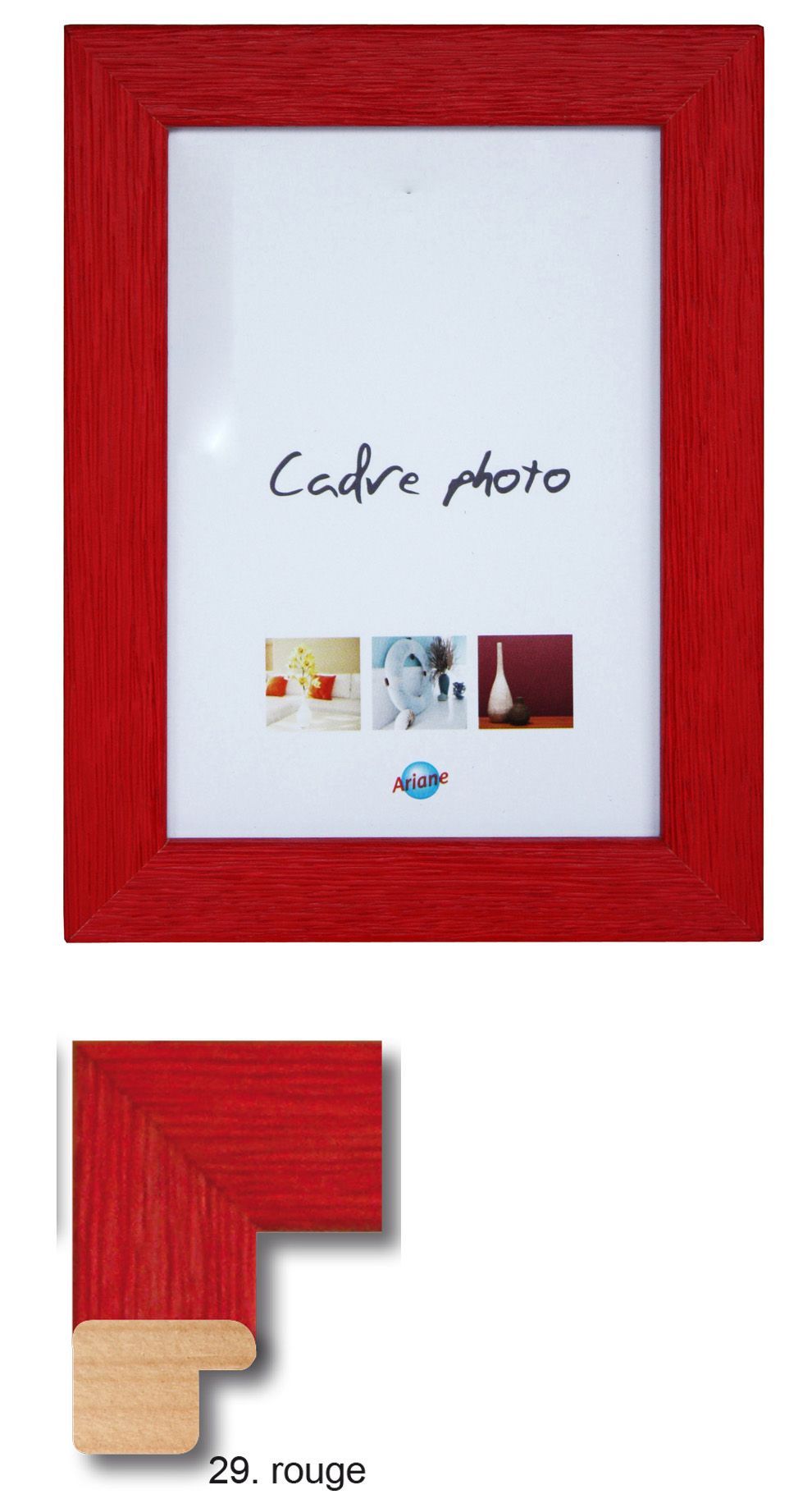 Cadre bois  10 x 15 cm rouge